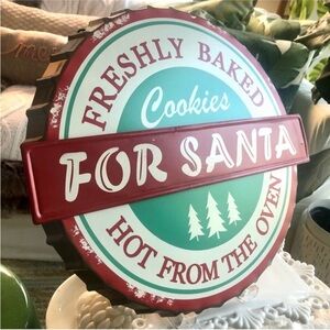 New! 🎄🎅🏼Christmas Santa Retro Vintage Style Bottle Cap Sign